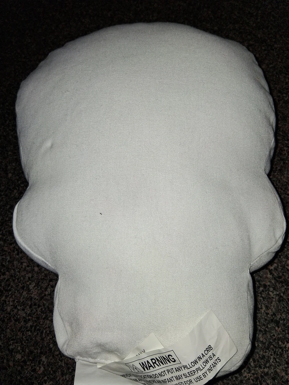Embroidered Sugar Skull Pillow - White with Yellow, Blue & Black Accents